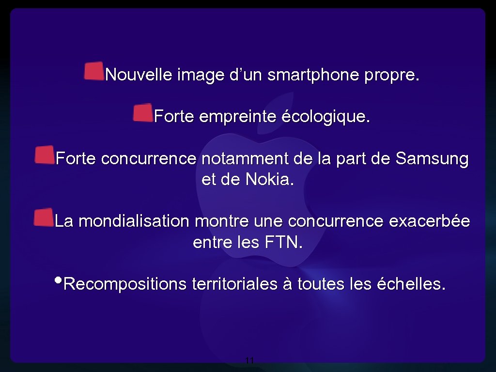 Nouvelle image d’un smartphone propre. Forte empreinte écologique. Forte concurrence notamment de la part
