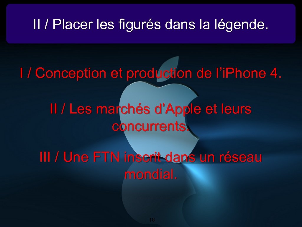 II / Placer les figurés dans la légende. I / Conception et production de