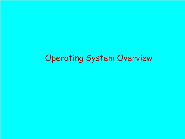 Operating System Overview 