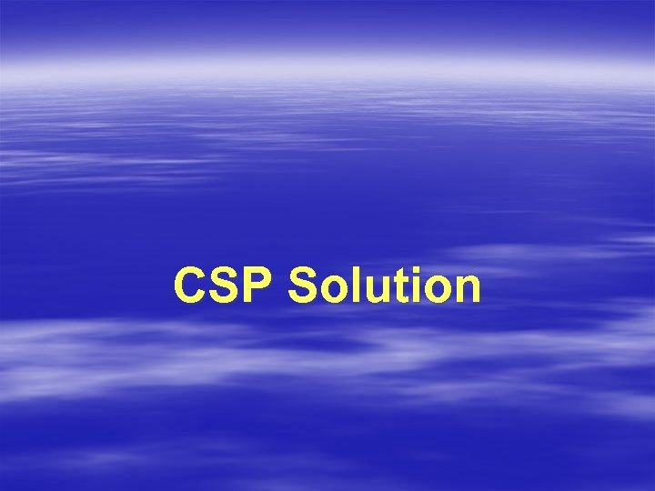 CSP Solution 