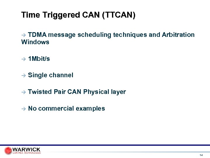 Time Triggered CAN (TTCAN) TDMA message scheduling techniques and Arbitration Windows 1 Mbit/s Single