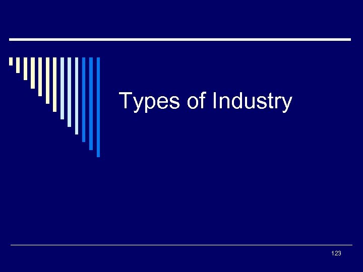 Types of Industry 123 