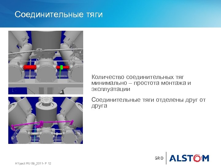 Соединительные тяги Количество соединительных тяг минимально – простота монтажа и эксплуатации Соединительные тяги отделены