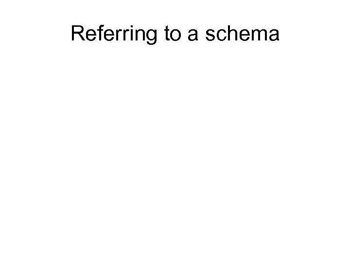 Referring to a schema 