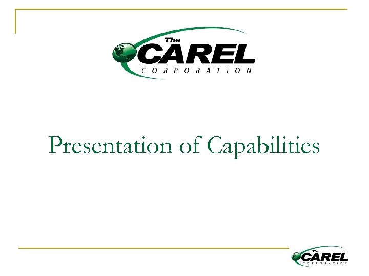 Presentation of Capabilities 