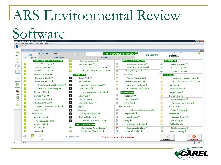 ARS Environmental Review Software 