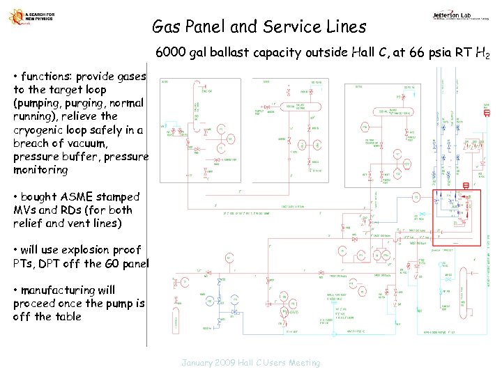 Gas Panel and Service Lines 6000 gal ballast capacity outside Hall C, at 66