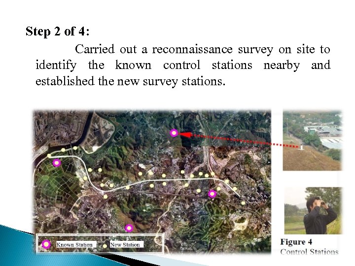 Step 2 of 4: Carried out a reconnaissance survey on site to identify the