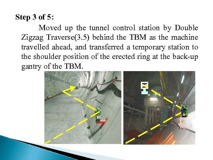 Step 3 of 5: Moved up the tunnel control station by Double Zigzag Traverse(3.