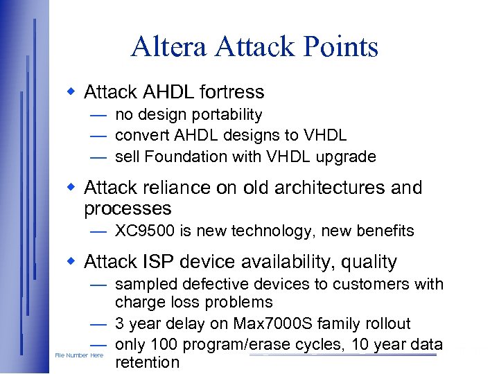 Altera Attack Points w Attack AHDL fortress — no design portability — convert AHDL