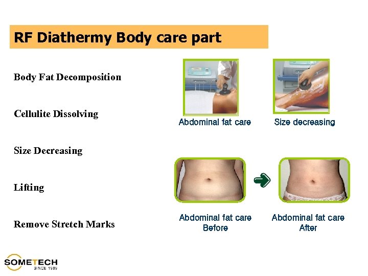 RF Diathermy Body care part Body Fat Decomposition Cellulite Dissolving Abdominal fat care Size