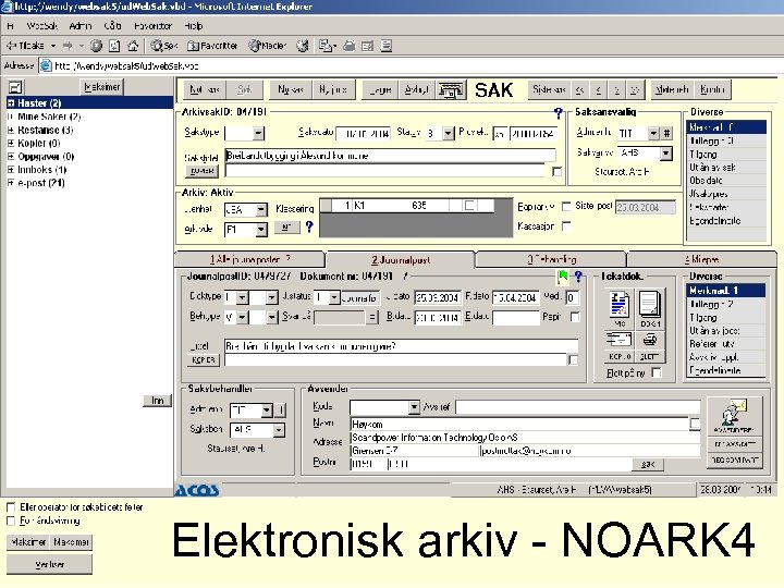 Elektronisk arkiv - NOARK 4 