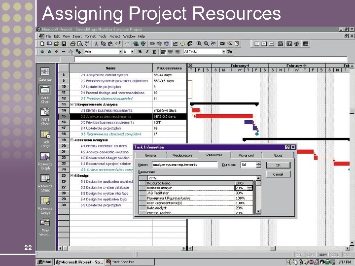 Assigning Project Resources 22 