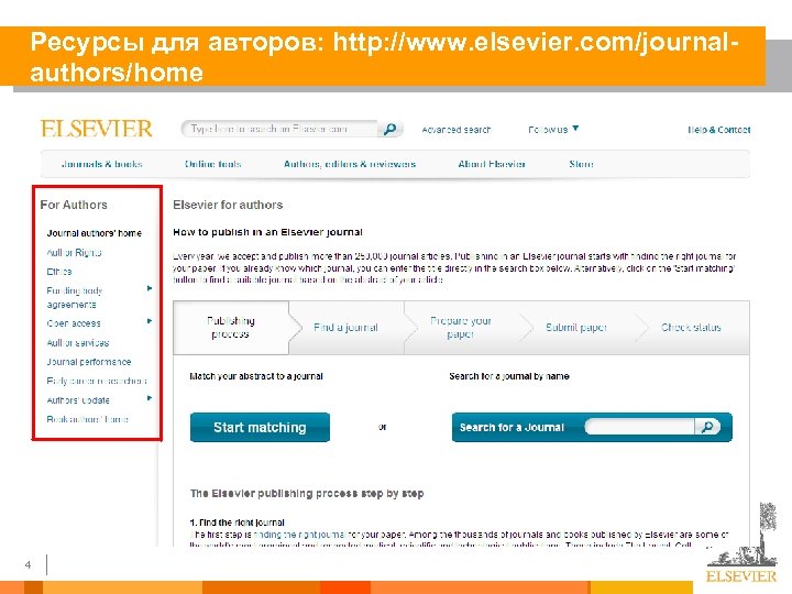 Ресурсы для авторов: http: //www. elsevier. com/journalauthors/home 4 