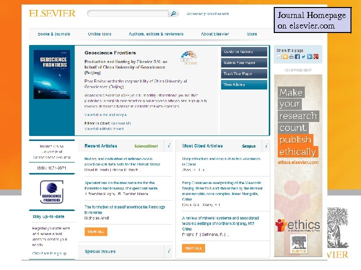 Journal Homepage on elsevier. com Presented by: Title: Date: 8 