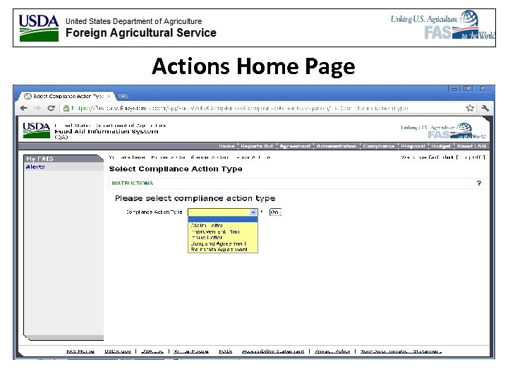Actions Home Page 