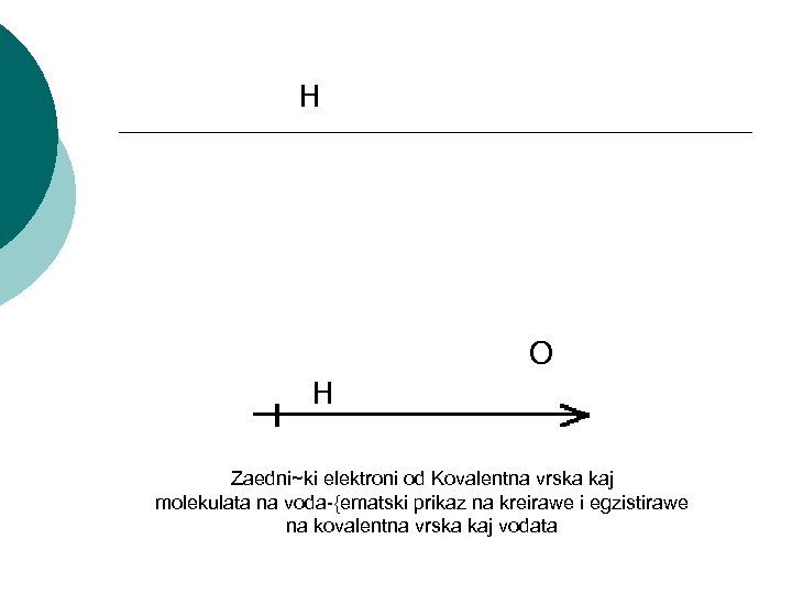 H O H Zaedni~ki elektroni od Kovalentna vrska kaj molekulata na voda-{ematski prikaz na