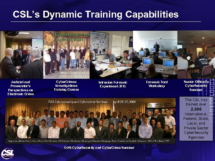 CSL’s Dynamic Training Capabilities Judicial and Prosecutor’s Perspectives on Electronic Crime Cyber. Crimes Investigations