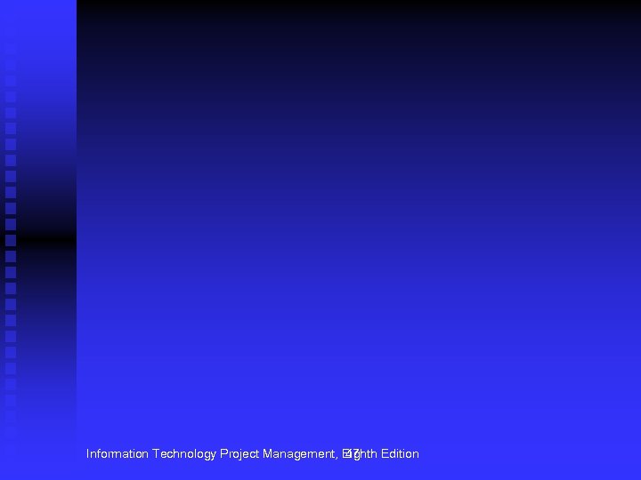 Information Technology Project Management, Eighth Edition 47 