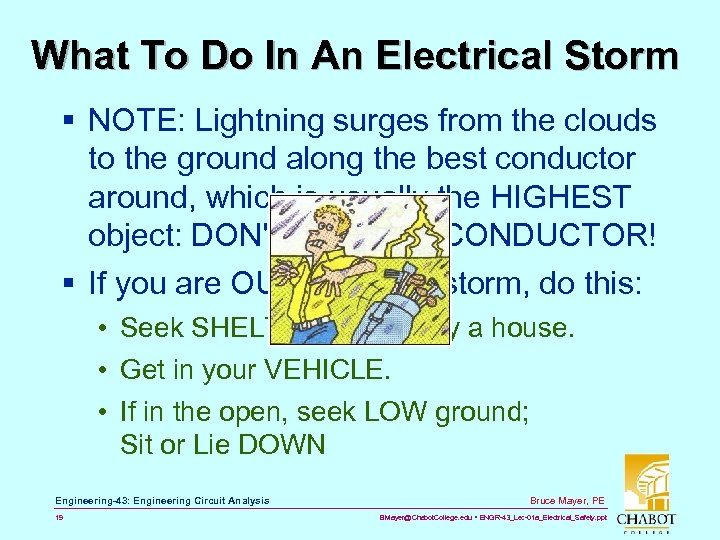 What To Do In An Electrical Storm § NOTE: Lightning surges from the clouds