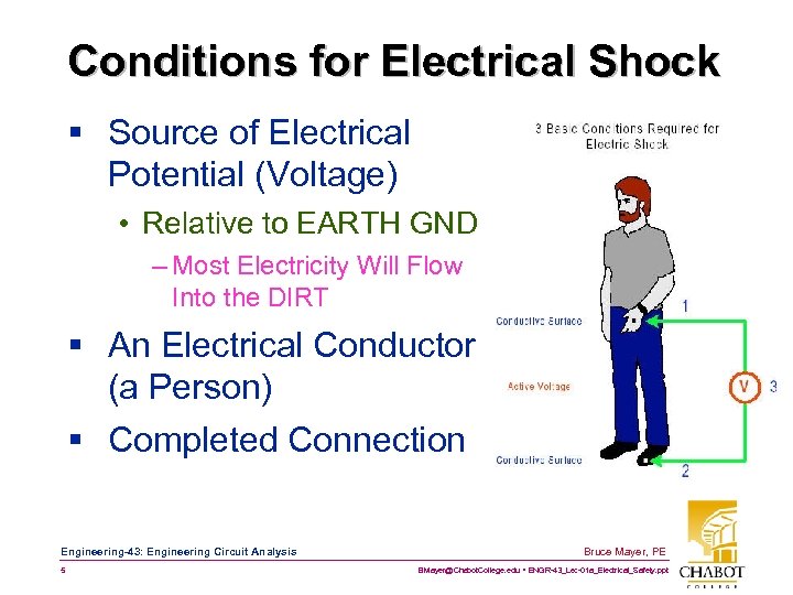 Conditions for Electrical Shock § Source of Electrical Potential (Voltage) • Relative to EARTH