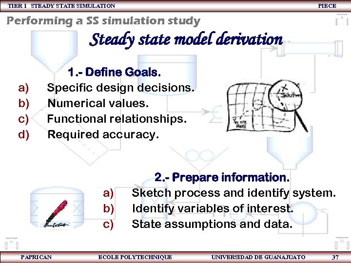 TIER 1 STEADY STATE SIMULATION PIECE Performing a SS simulation study Steady state model