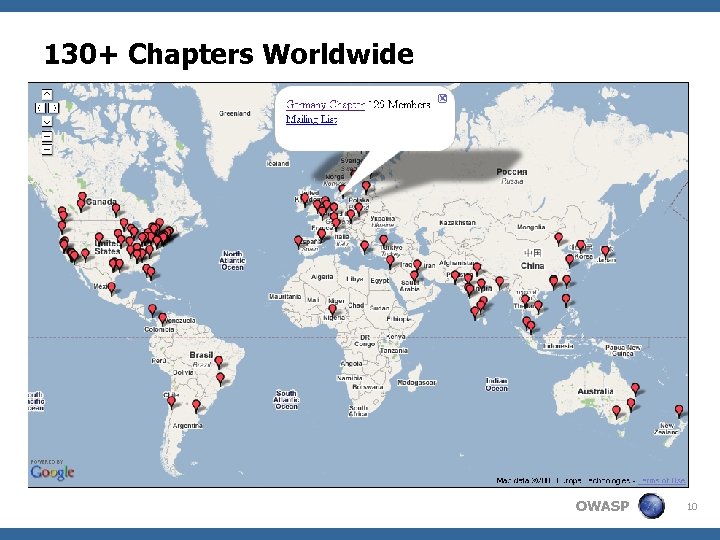 130+ Chapters Worldwide OWASP 10 