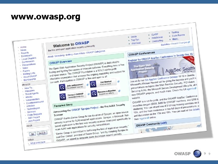 www. owasp. org OWASP 9 9 