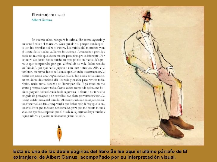 Esta es una de las doble páginas del libro Se lee aqui el último