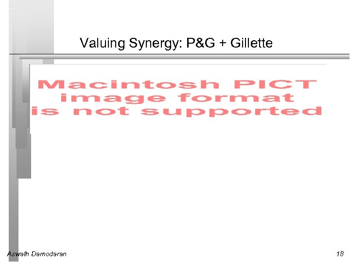 Valuing Synergy: P&G + Gillette Aswath Damodaran 18 