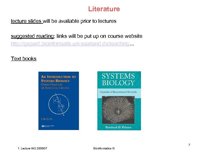 Literature lecture slides will be available prior to lectures suggested reading: links will be