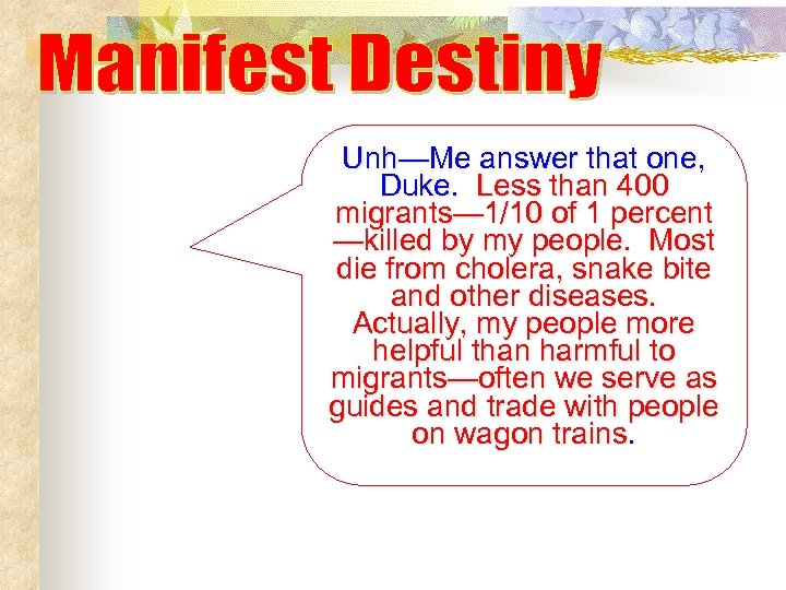 Unh—Me answer that one, Duke. Less than 400 migrants— 1/10 of 1 percent —killed