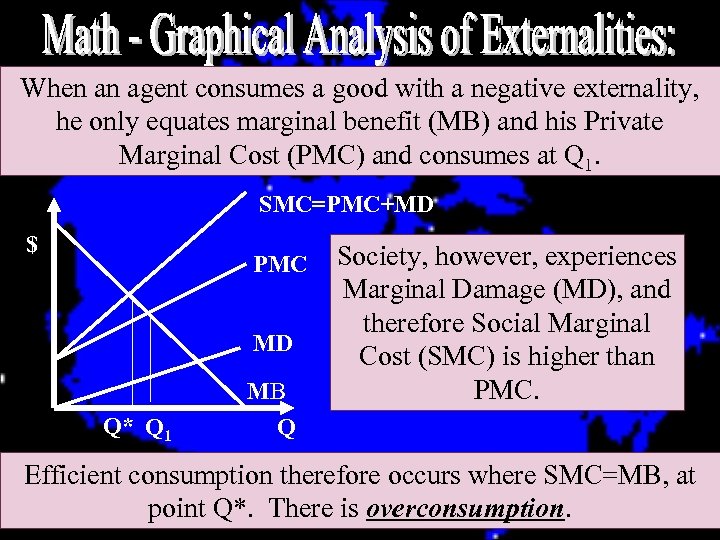 When an agent consumes a good with a negative externality, he only equates marginal