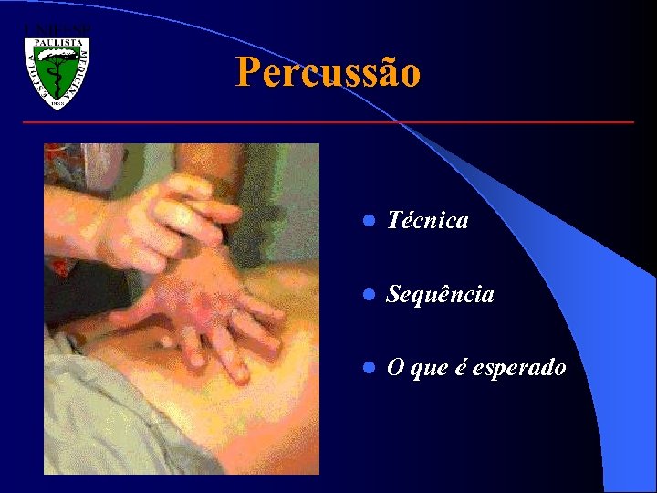 Percussão l Técnica l Sequência l O que é esperado 