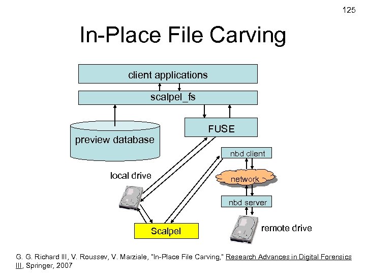 125 In-Place File Carving client applications scalpel_fs preview database FUSE nbd client local drive