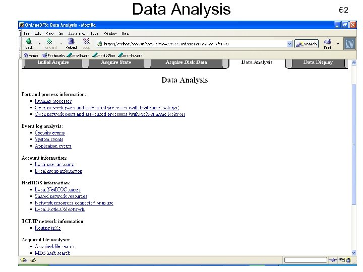 Data Analysis USENIX Security 2007 62 © Copyright 2007 by Frank Adelstein and Golden