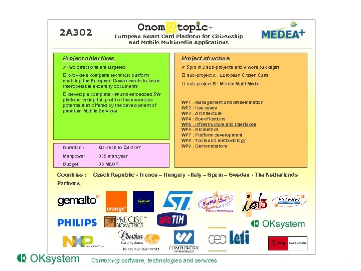 2 A 302 European Smart Card Platform for Citizenship and Mobile Multimedia Applications Project