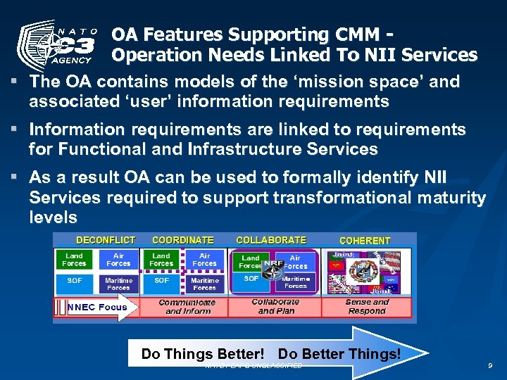 § § § OA Features Supporting CMM Operation Needs Linked To NII Services The