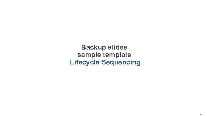 Backup slides sample template Lifecycle Sequencing 18 