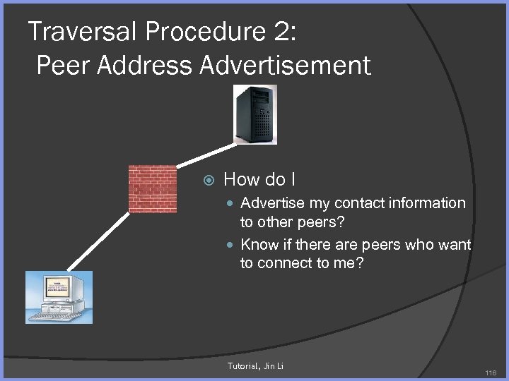 Traversal Procedure 2: Peer Address Advertisement How do I Advertise my contact information to