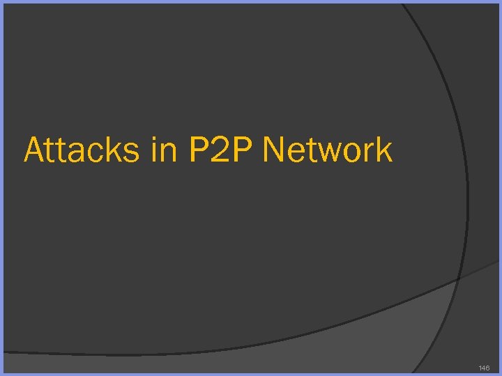 Attacks in P 2 P Network 146 
