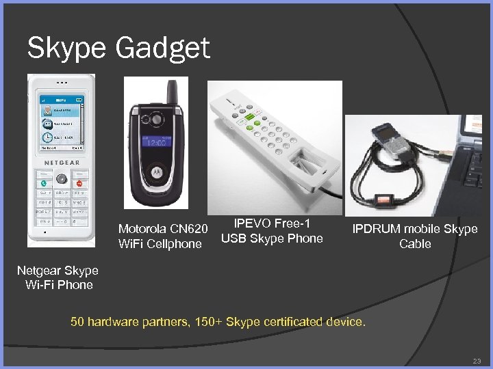 Skype Gadget Motorola CN 620 Wi. Fi Cellphone IPEVO Free-1 USB Skype Phone IPDRUM