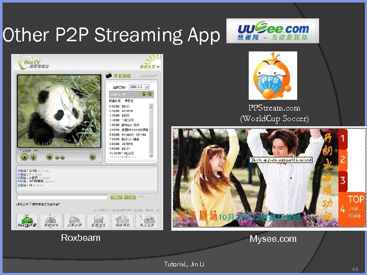 Other P 2 P Streaming App PPStream. com (World. Cup Soccer) Roxbeam Mysee. com