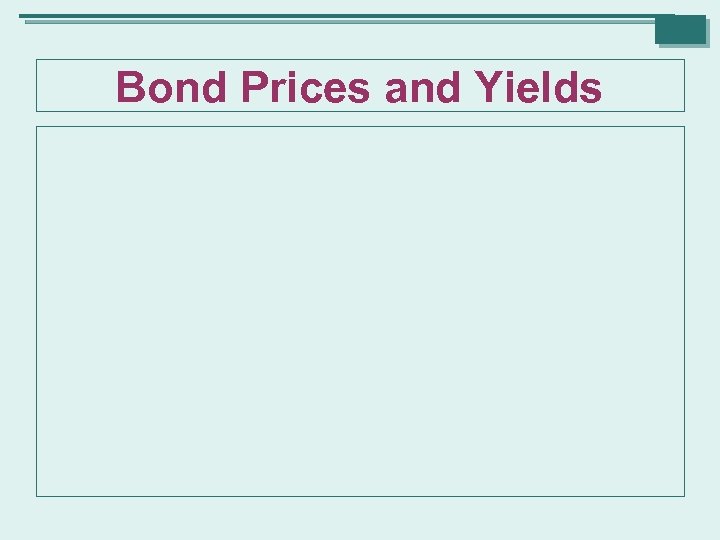 Bond Prices and Yields 