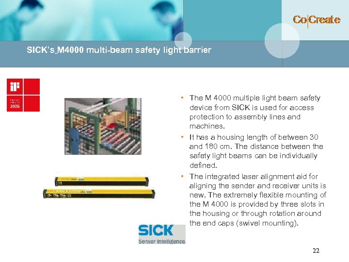 SICK’s M 4000 multi-beam safety light barrier • The M 4000 multiple light beam