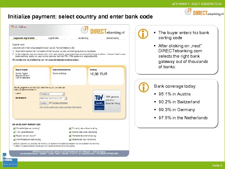 e. PAYMENT - NEXT GENERATION Initialize payment: select country and enter bank code §