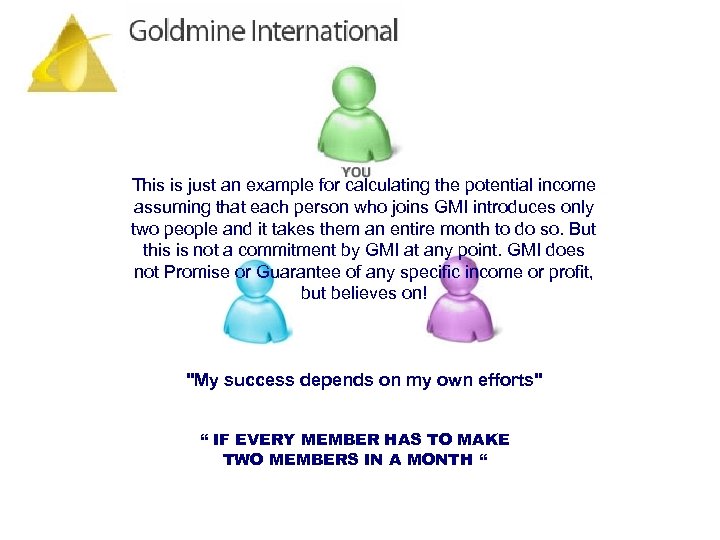 This is just an example for calculating the potential income assuming that each person