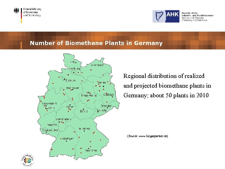 Number of Biomethane Plants in Germany Regional distribution of realized and projected biomethane plants