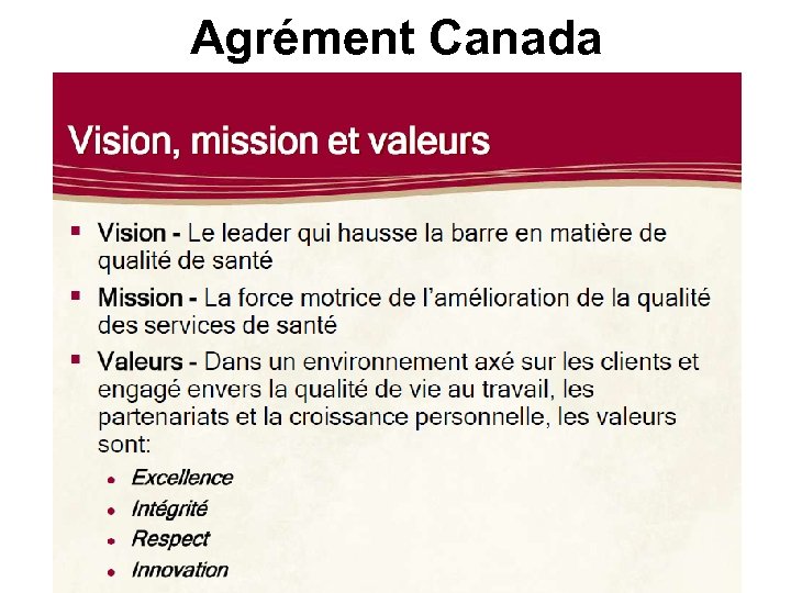Agrément Canada 