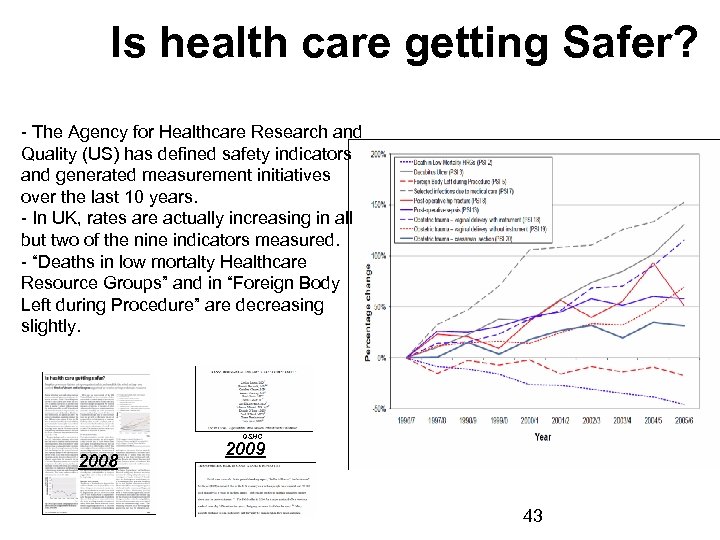 Is health care getting Safer? - The Agency for Healthcare Research and Quality (US)
